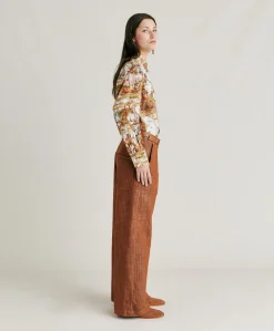 Donne Momonì Pantaloni E Shorts-Pantaloni Lora In Denim - Sigaro