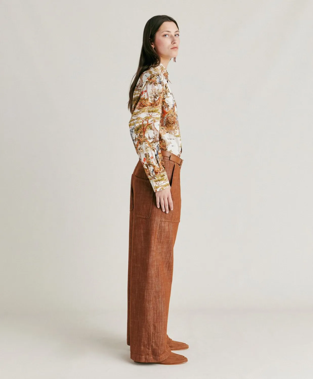 Donne Momonì Pantaloni E Shorts-Pantaloni Lora In Denim - Sigaro