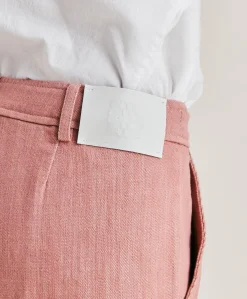 Donne Momonì Pantaloni E Shorts-Pantaloni Lora In Denim - Rosa Antico