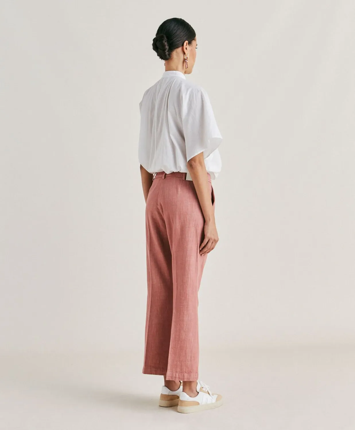 Donne Momonì Pantaloni E Shorts-Pantaloni Lora In Denim - Rosa Antico