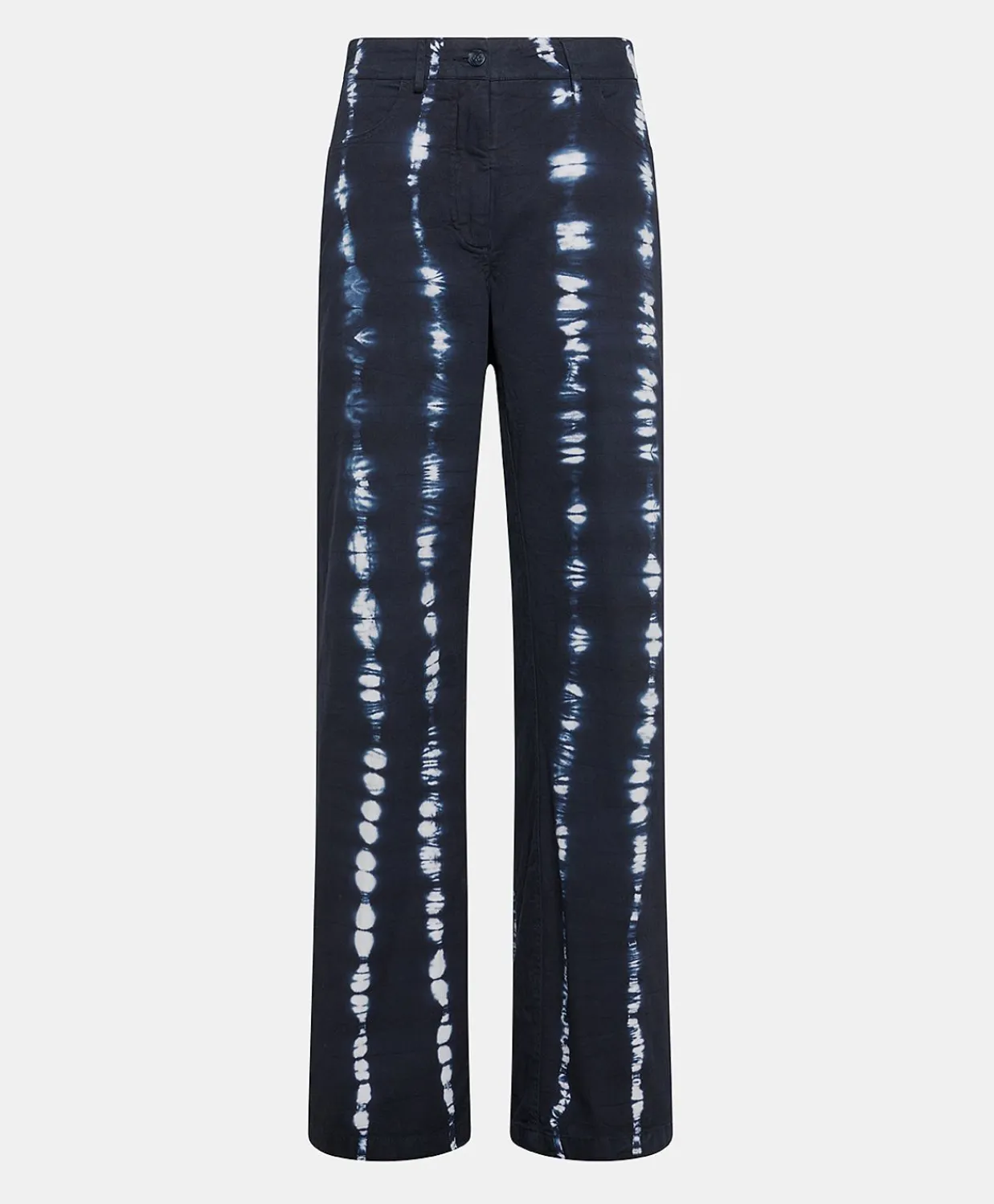Donne Momonì Completi E Talleur-Pantaloni Olivina In Gabardina Tie&Dye - Inchiostro