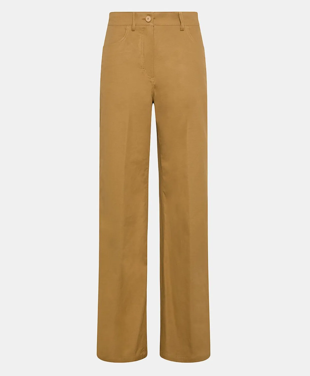 Donne Momonì Pantaloni E Shorts-Pantaloni Olivina In Gabardina - Caramello