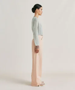 Donne Momonì Pantaloni E Shorts-Pantaloni Olivina In Gabardina - Bocciolo