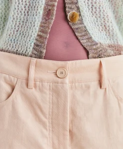 Donne Momonì Pantaloni E Shorts-Pantaloni Olivina In Gabardina - Bocciolo