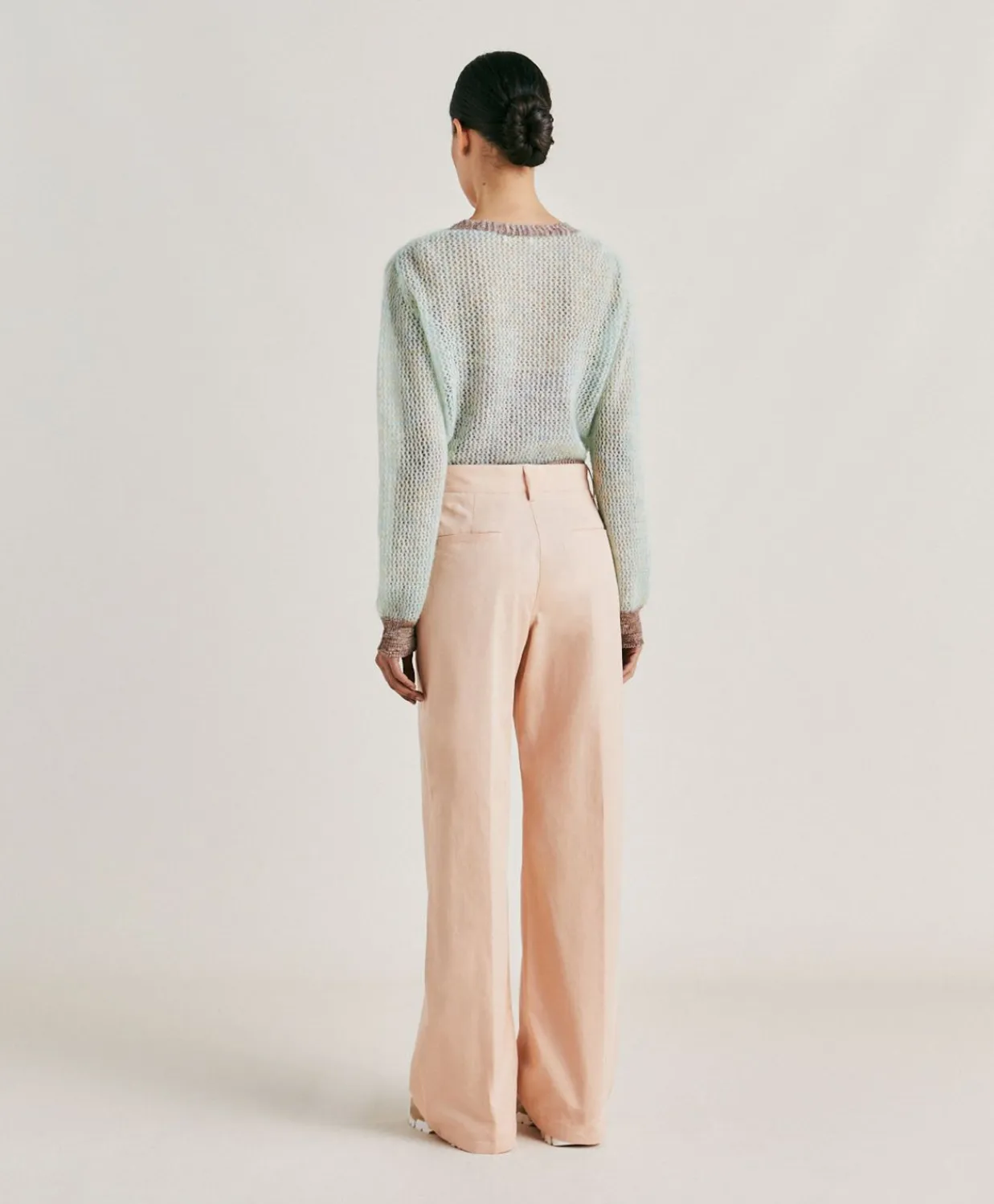 Donne Momonì Pantaloni E Shorts-Pantaloni Olivina In Gabardina - Bocciolo