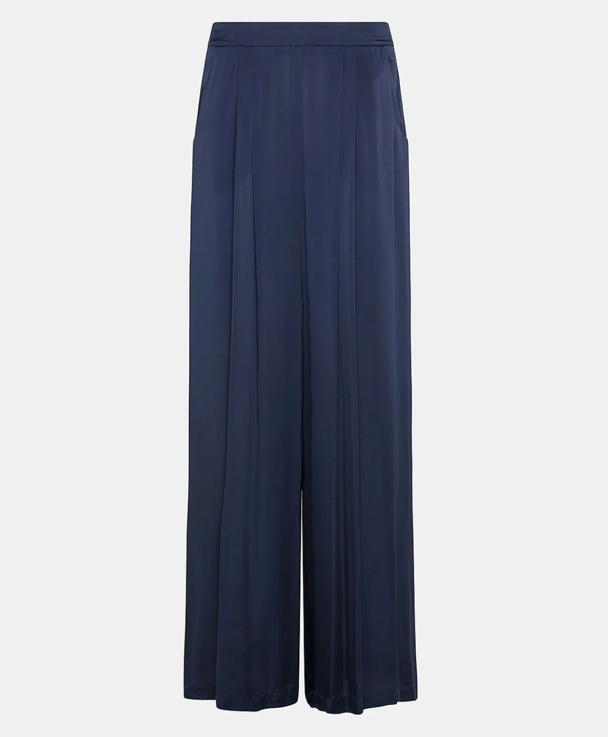 Donne Momonì Pantaloni E Shorts-Pantaloni Patrice Bis In Seta Unita - Blu Notte