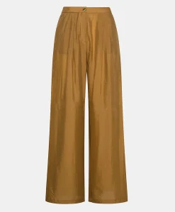 Donne Momonì Pantaloni E Shorts-Pantaloni Patrice In Cupro Jacquard - Liquirizia