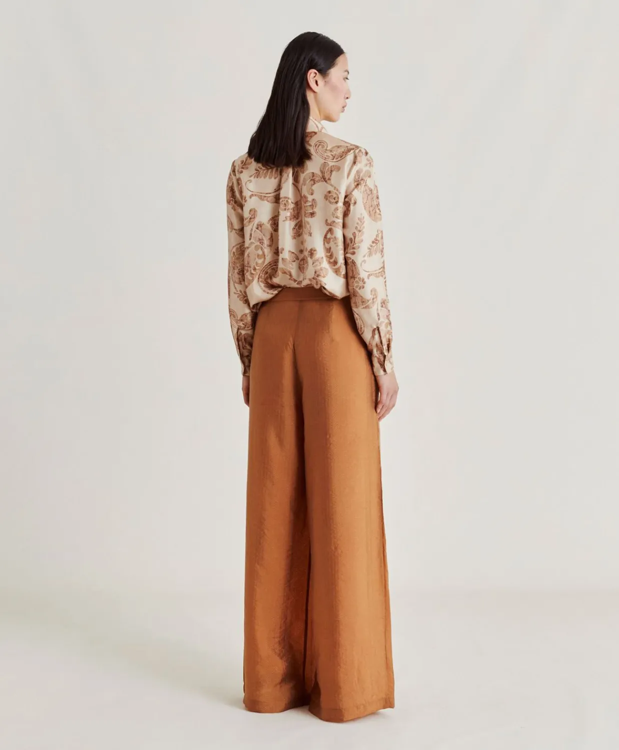 Donne Momonì Pantaloni E Shorts-Pantaloni Patrice In Cupro Jacquard - Liquirizia