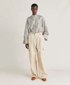 Donne Momonì Pantaloni E Shorts-Pantaloni Pedro In Denim Leggero - Crema