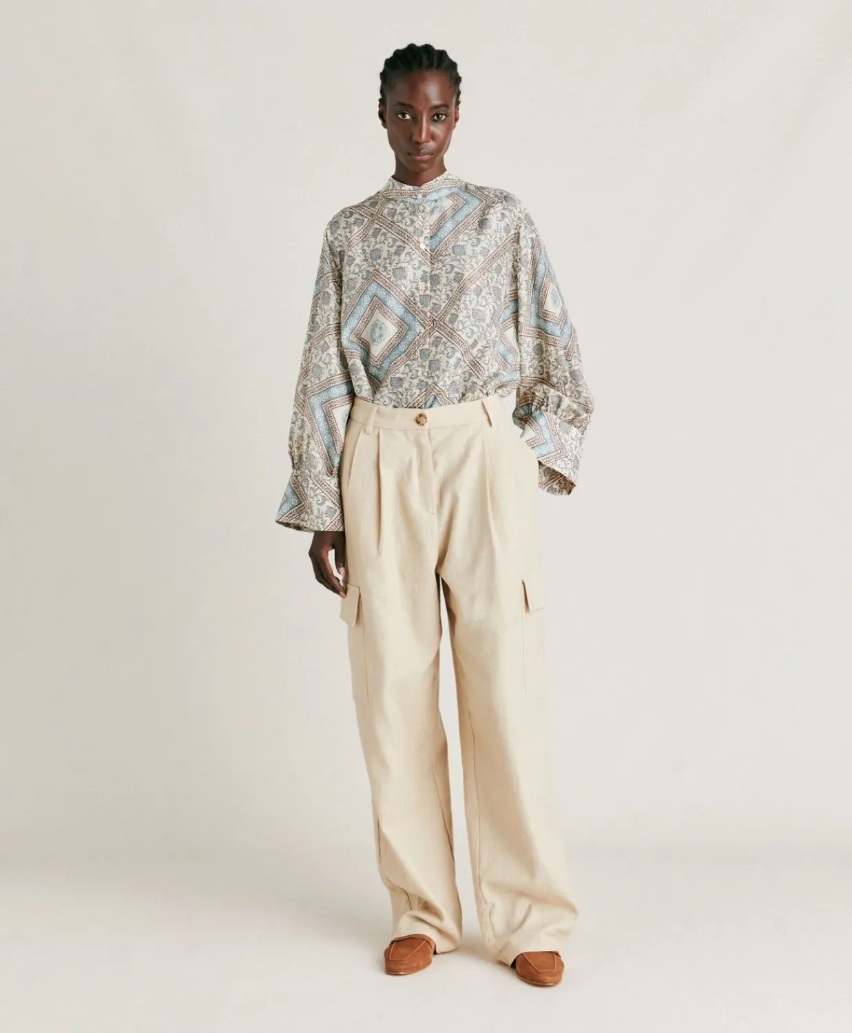Donne Momonì Pantaloni E Shorts-Pantaloni Pedro In Denim Leggero - Crema