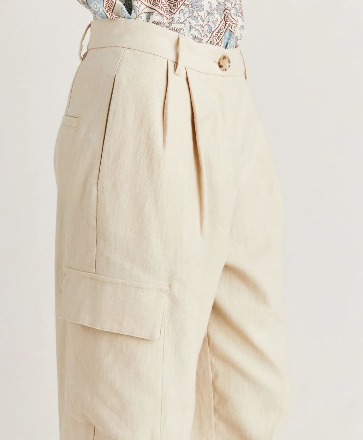 Donne Momonì Pantaloni E Shorts-Pantaloni Pedro In Denim Leggero - Crema
