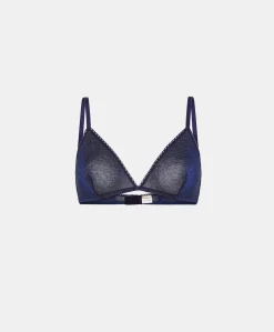 Donne Momonì Reggiseni-Reggiseno Amethist In Jersey Lurex - Bluette