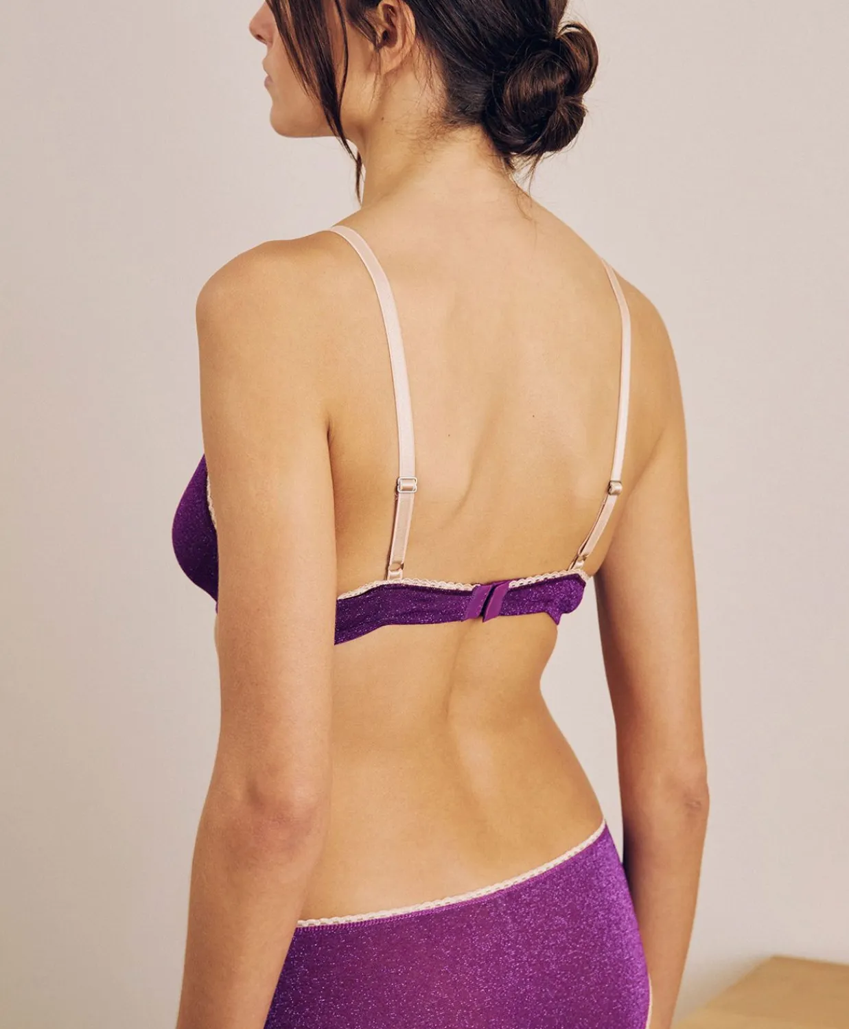 Donne Momonì Reggiseni-Reggiseno Amethist In Jersey Lurex - Ciclamino