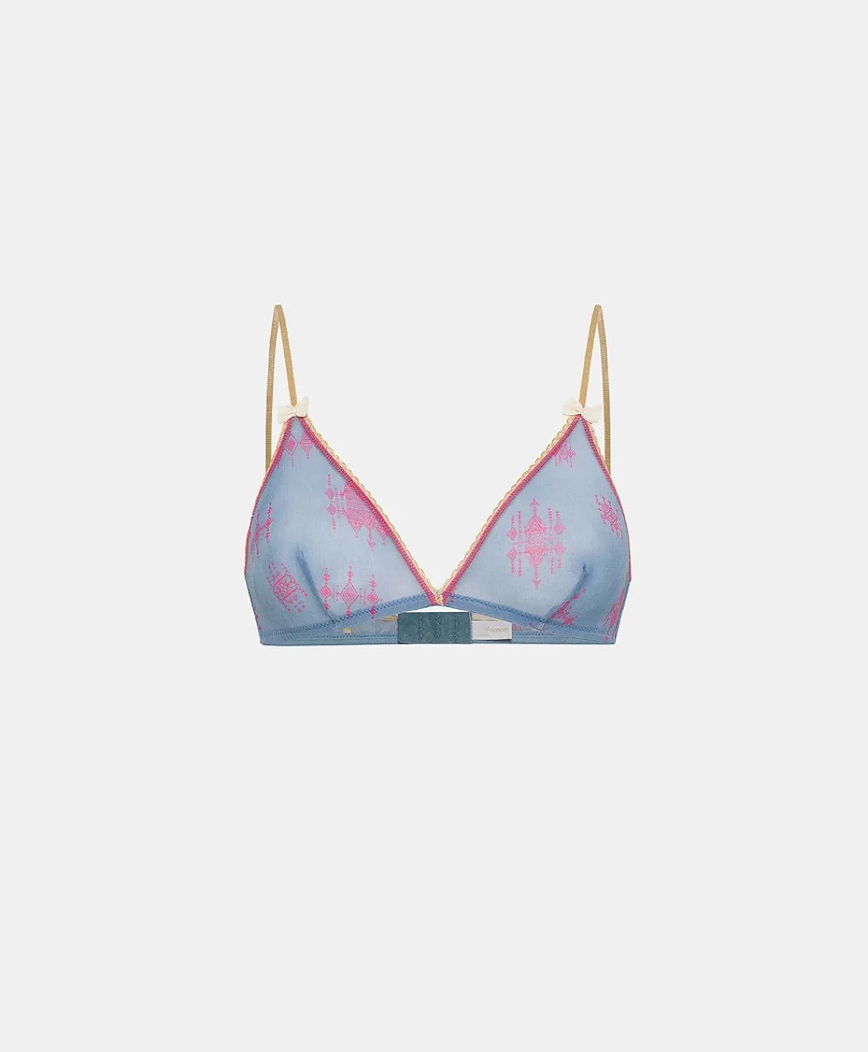 Donne Momonì Reggiseni-Reggiseno Amethist In Nylon Stampato - Bluette/Fucsia
