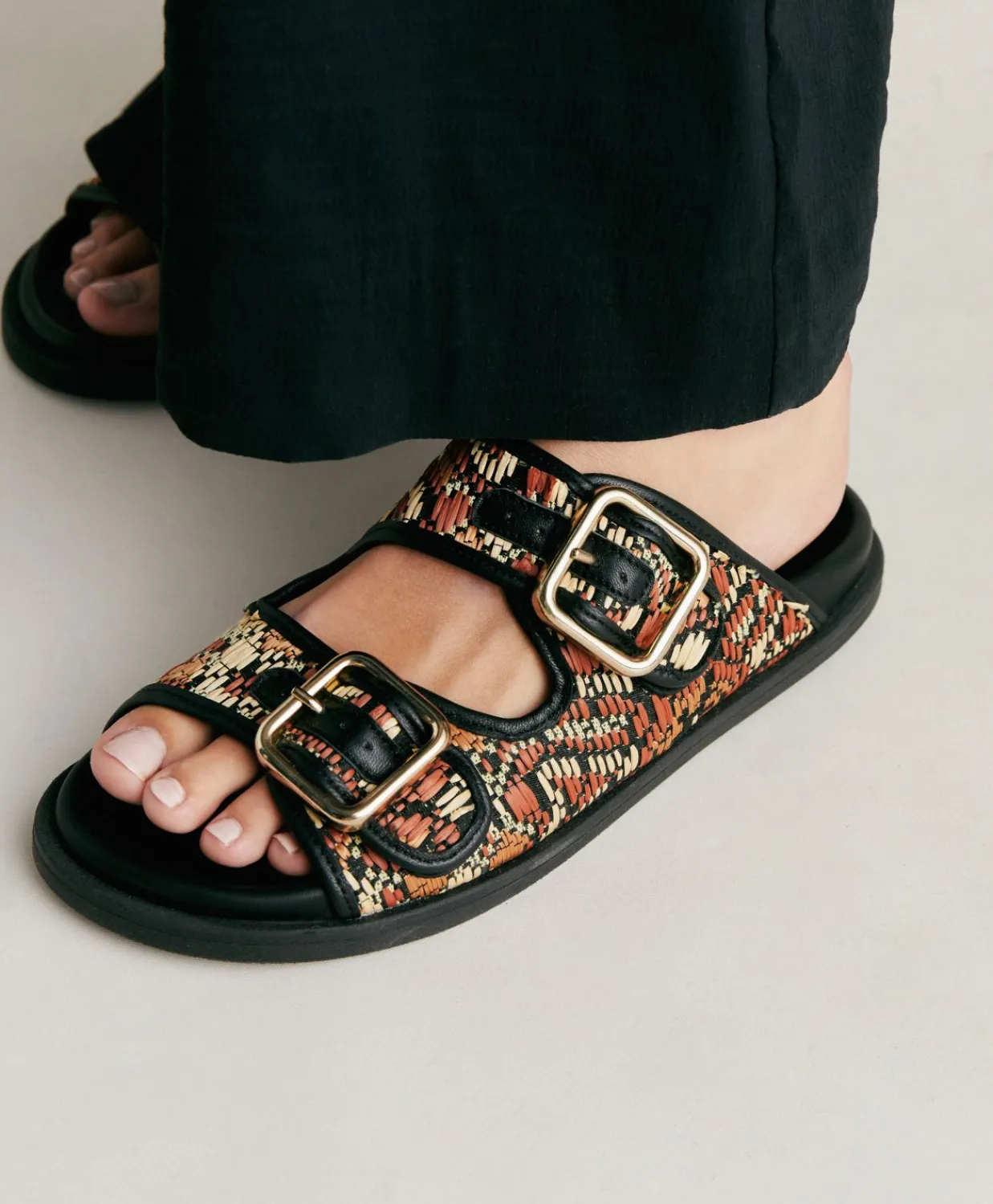 Donne Momonì Scarpe-Sandali Chamorro Con Intreccio - Nero Multicolor