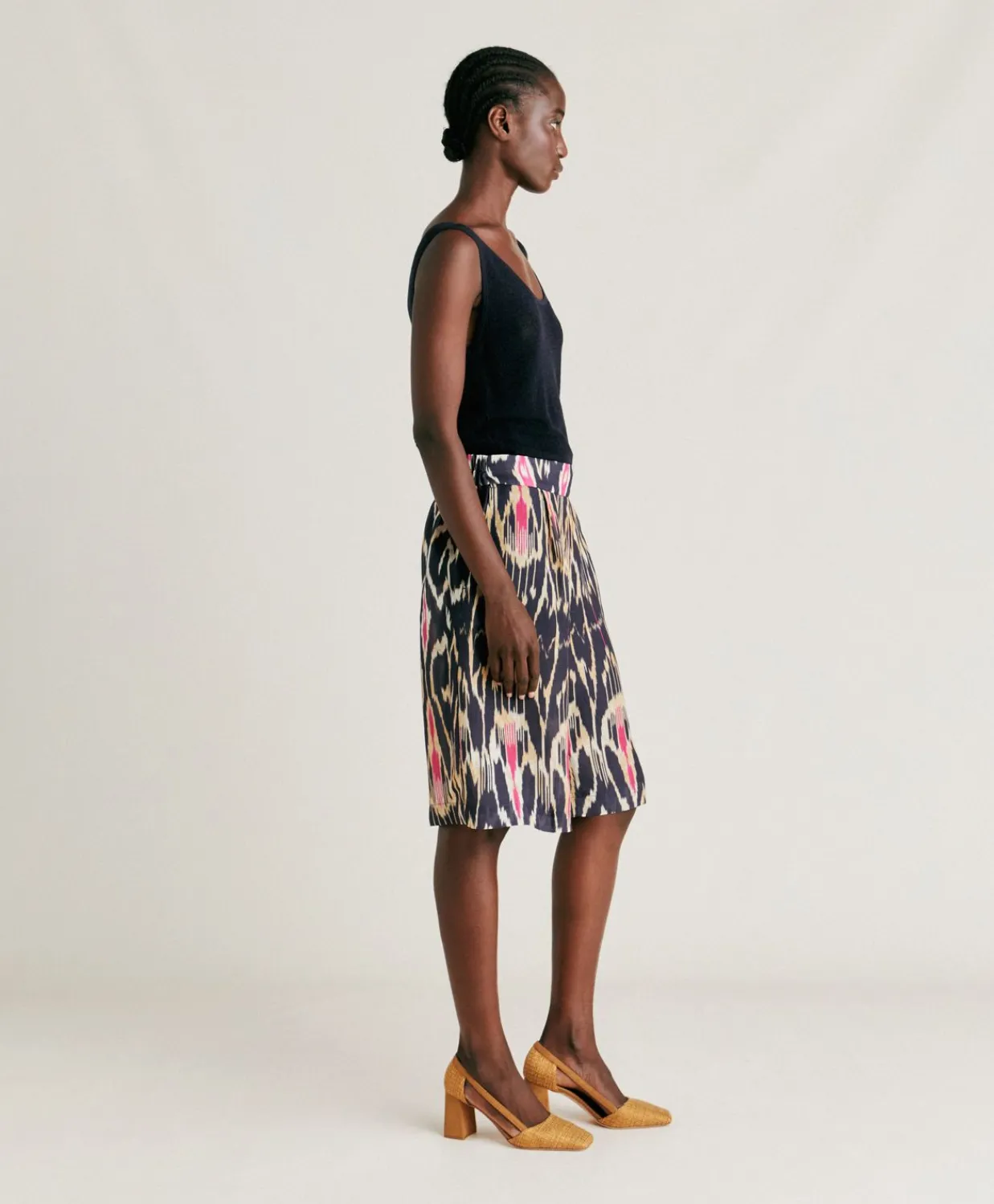 Donne Momonì Completi E Talleur-Short Nina In Viscosa Lino - Multicolor Blu
