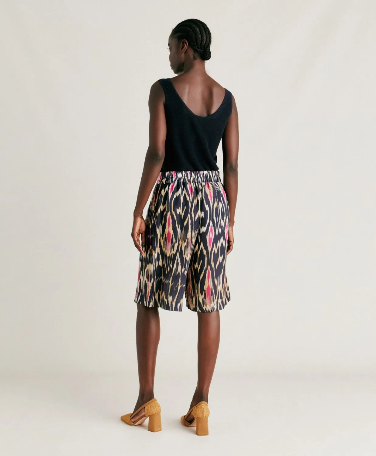 Donne Momonì Completi E Talleur-Short Nina In Viscosa Lino - Multicolor Blu