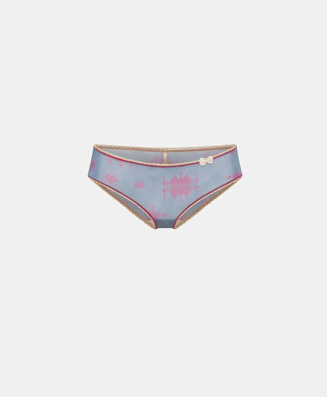 Donne Momonì Slip-Slip Amaca In Nylon Stampato - Bluette/Fucsia