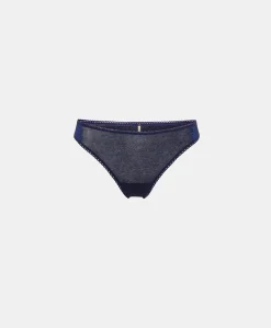 Donne Momonì Slip-Slip Arca In Jersey Lurex - Bluette