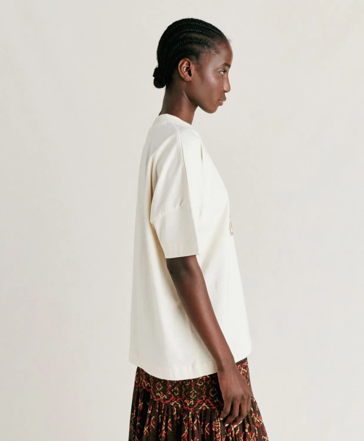 Donne Momonì T-Shirts E Top-Thirt Himba In Jersey - Naturale