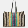 Donne Momonì Borse E Pochette-Tote Bag Ellis In Raffia A Righe - Multicolor