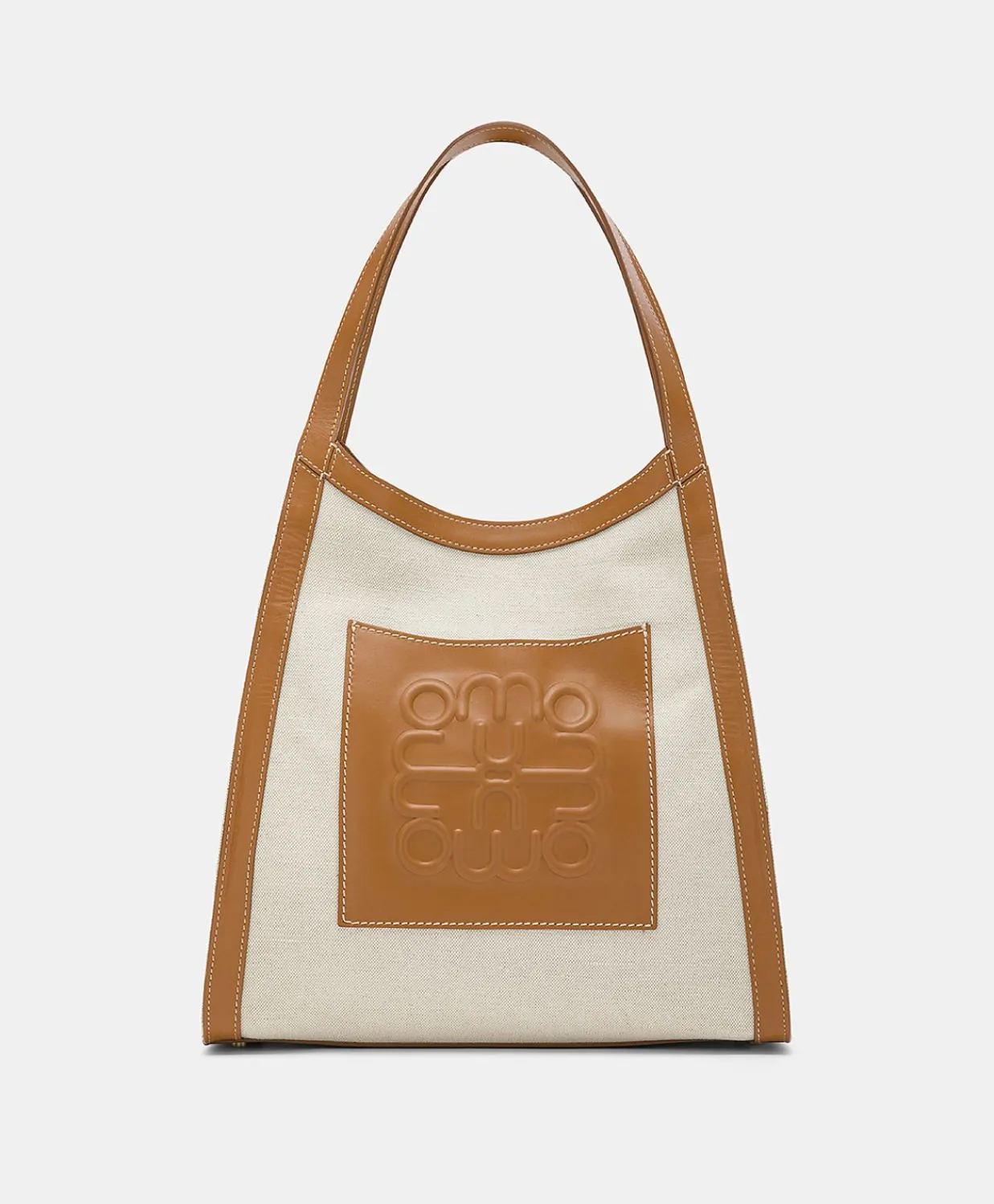 Donne Momonì Borse E Pochette-Tote Bag Geraldine In Pelle E Canvas - Beige