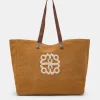 Donne Momonì Borse E Pochette-Tote Bag Paraguan In Canvas Con Ricamo - Brandy