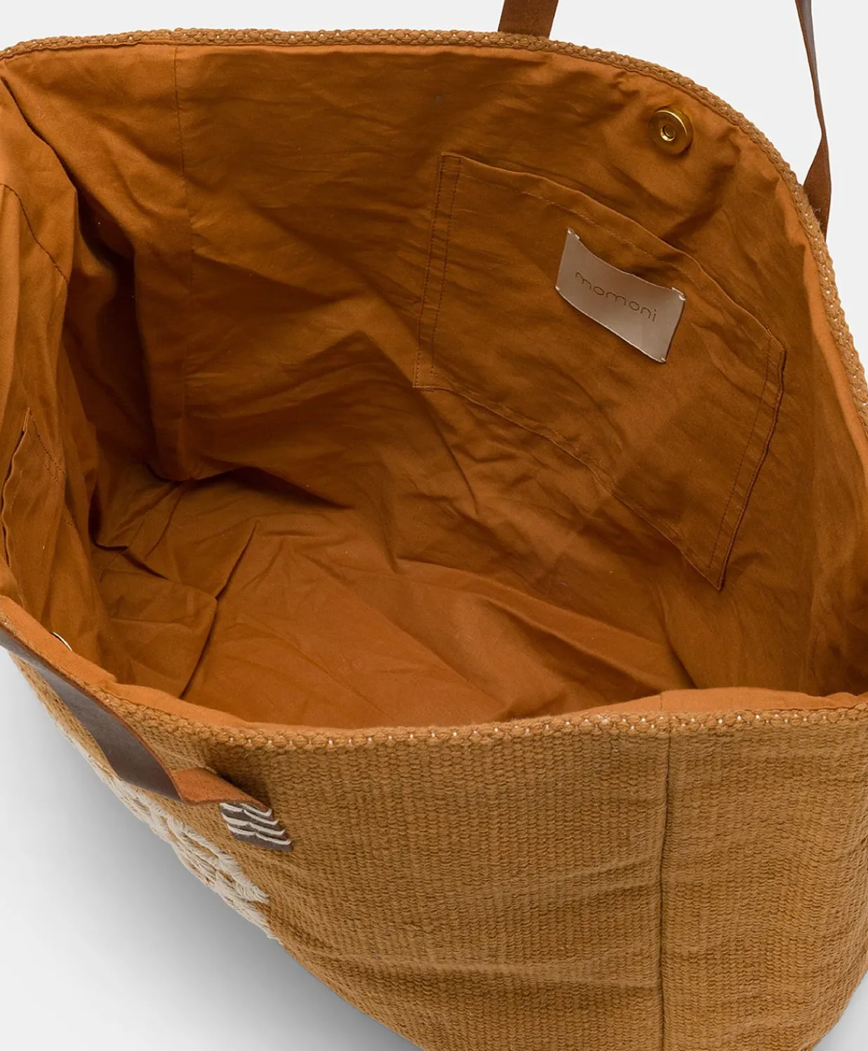 Donne Momonì Borse E Pochette-Tote Bag Paraguan In Canvas Con Ricamo - Brandy