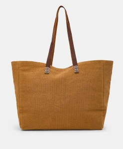 Donne Momonì Borse E Pochette-Tote Bag Paraguan In Canvas Con Ricamo - Brandy