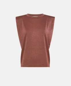 Donne Momonì T-Shirts E Top-Tshirt Enna In Jersey Lurex - Terracotta