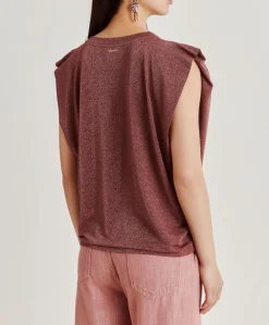 Donne Momonì T-Shirts E Top-Tshirt Enna In Jersey Lurex - Terracotta