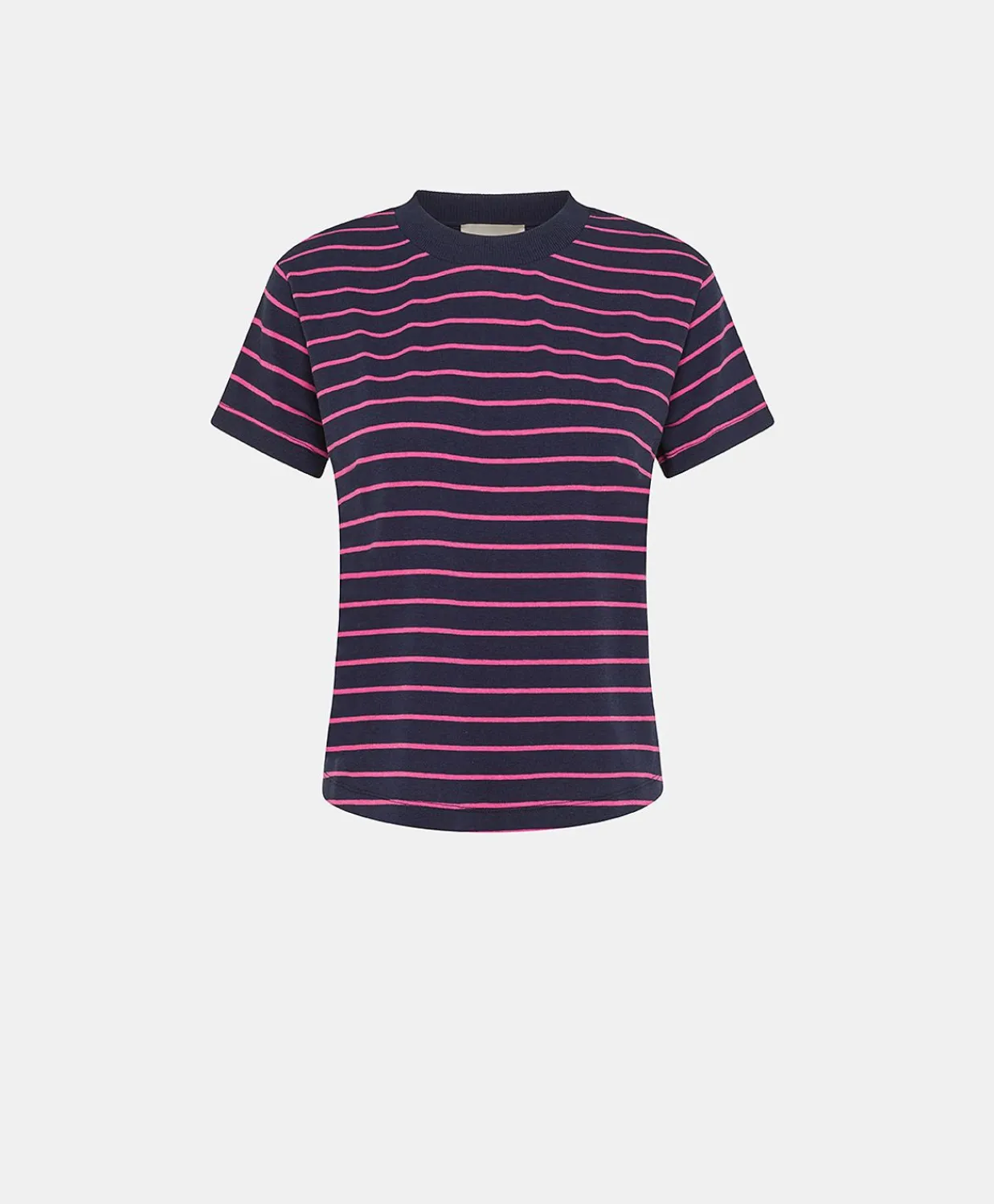 Donne Momonì T-Shirts E Top-Tshirt Lottie In Jersey A Righine - Fucsia/Blu