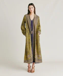 Donne Momonì Vestiti-Vestito Adelma In Crepe De Chine - Blu Multicolor
