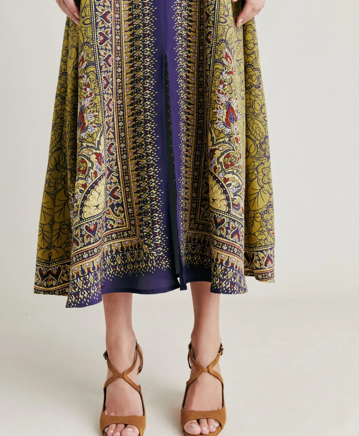Donne Momonì Vestiti-Vestito Adelma In Crepe De Chine - Blu Multicolor
