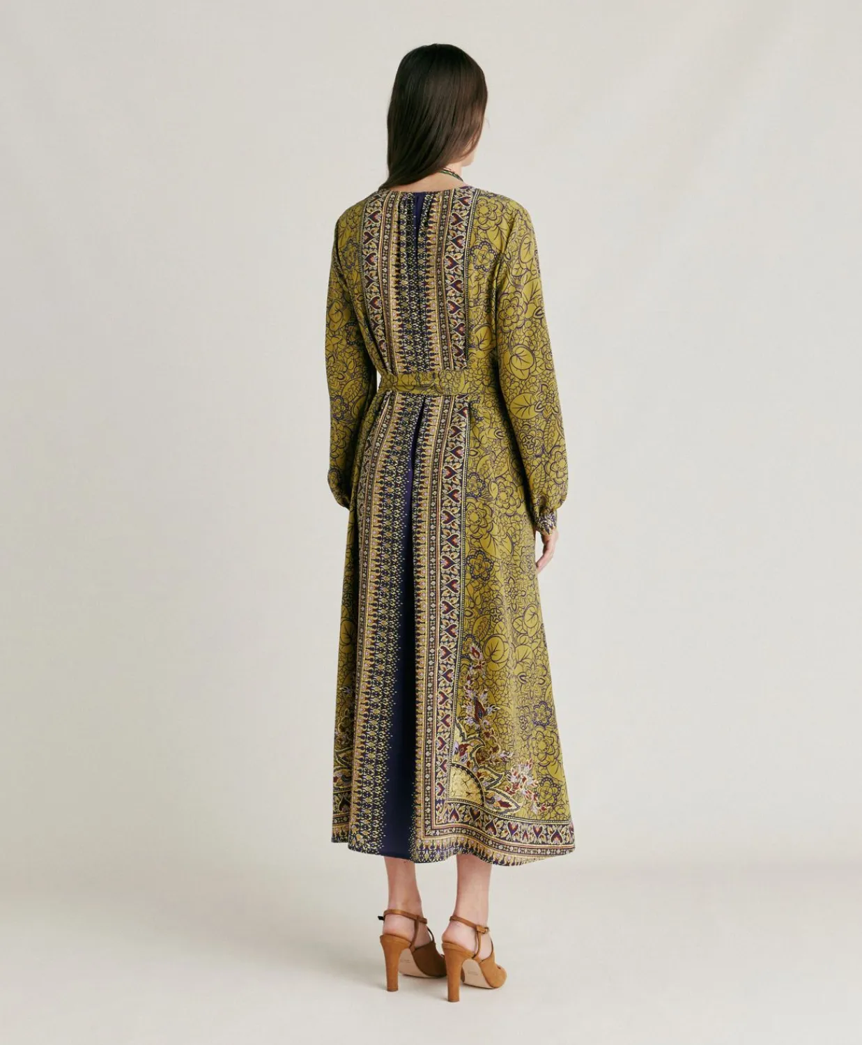 Donne Momonì Vestiti-Vestito Adelma In Crepe De Chine - Blu Multicolor