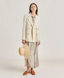 Donne Momonì Vestiti-Vestito Aligusta In Twill Di Seta - Sabbia Multicolor