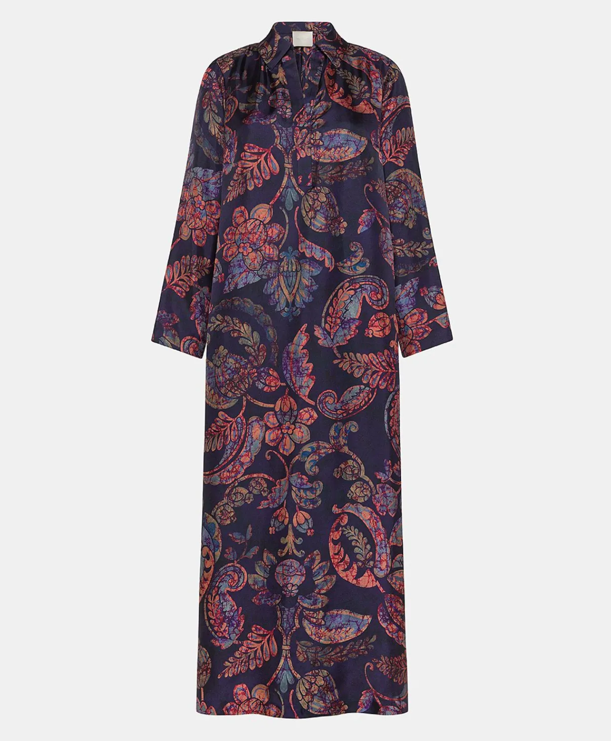 Donne Momonì Vestiti-Vestito Aligusta In Twill Di Seta - Blu Notte Multicolor