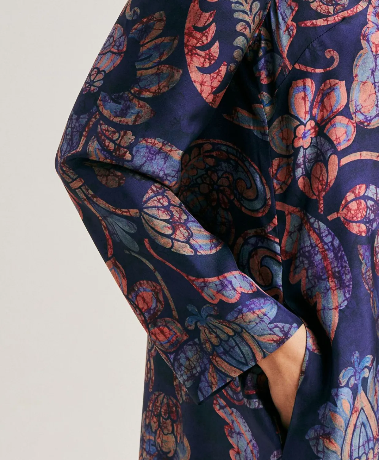 Donne Momonì Vestiti-Vestito Aligusta In Twill Di Seta - Blu Notte Multicolor