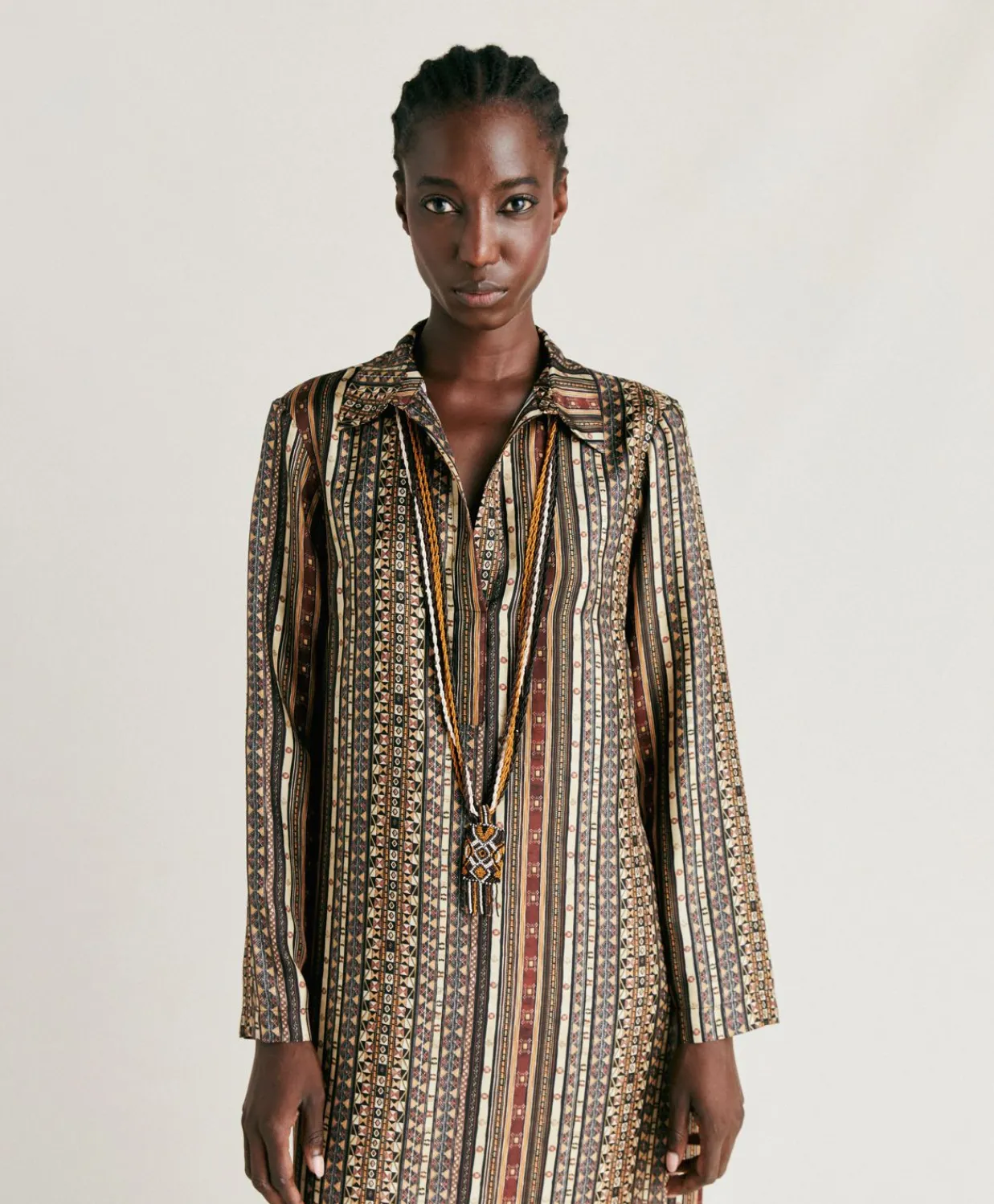 Donne Momonì Vestiti-Vestito Aligusta In Twill Di Seta - Nero Multicolor