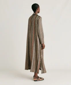 Donne Momonì Vestiti-Vestito Aligusta In Twill Di Seta - Nero Multicolor