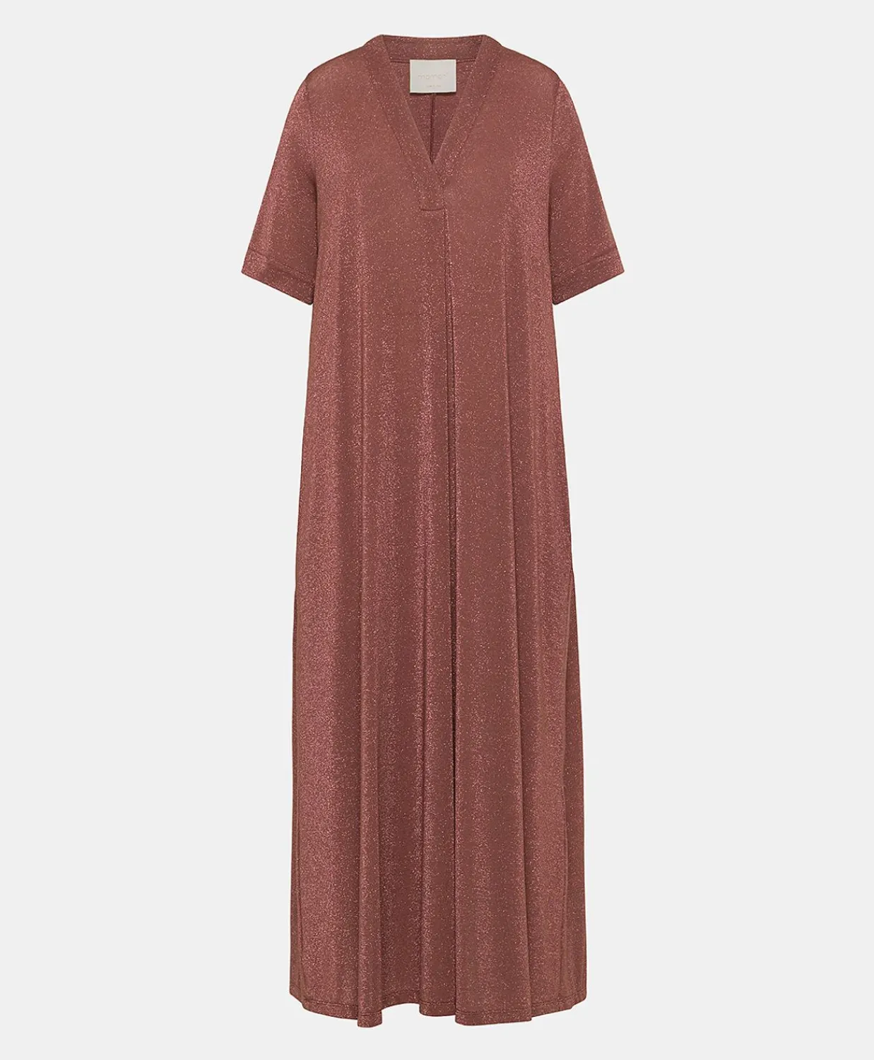 Donne Momonì Vestiti-Vestito Altamura In Jersey Lurex - Terracotta