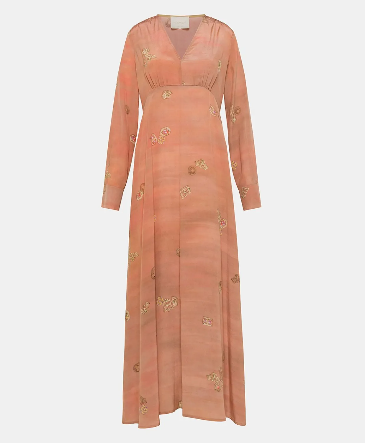 Donne Momonì Vestiti-Vestito Cala Junco In Crepe De Chine - Rosato Multicolor