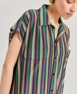 Donne Momonì Vestiti-Vestito Colorado In Jersey Lurex A Righe - Multicolor Verde