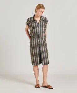 Donne Momonì Vestiti-Vestito Colorado In Jersey Lurex A Righe - Multicolor Verde