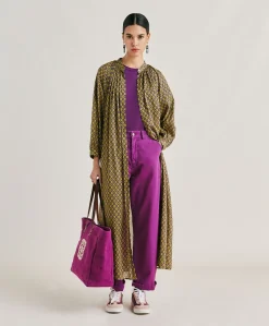 Donne Momonì Vestiti-Vestito Goa In Voile'Di Cotone Stampato - Olio