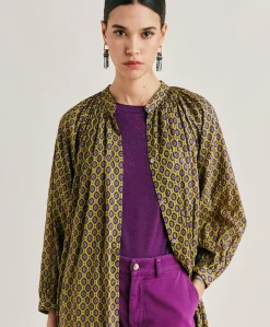 Donne Momonì Vestiti-Vestito Goa In Voile'Di Cotone Stampato - Olio