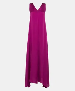 Donne Momonì Vestiti-Vestito Helena In Seta Unita - Ciclamino
