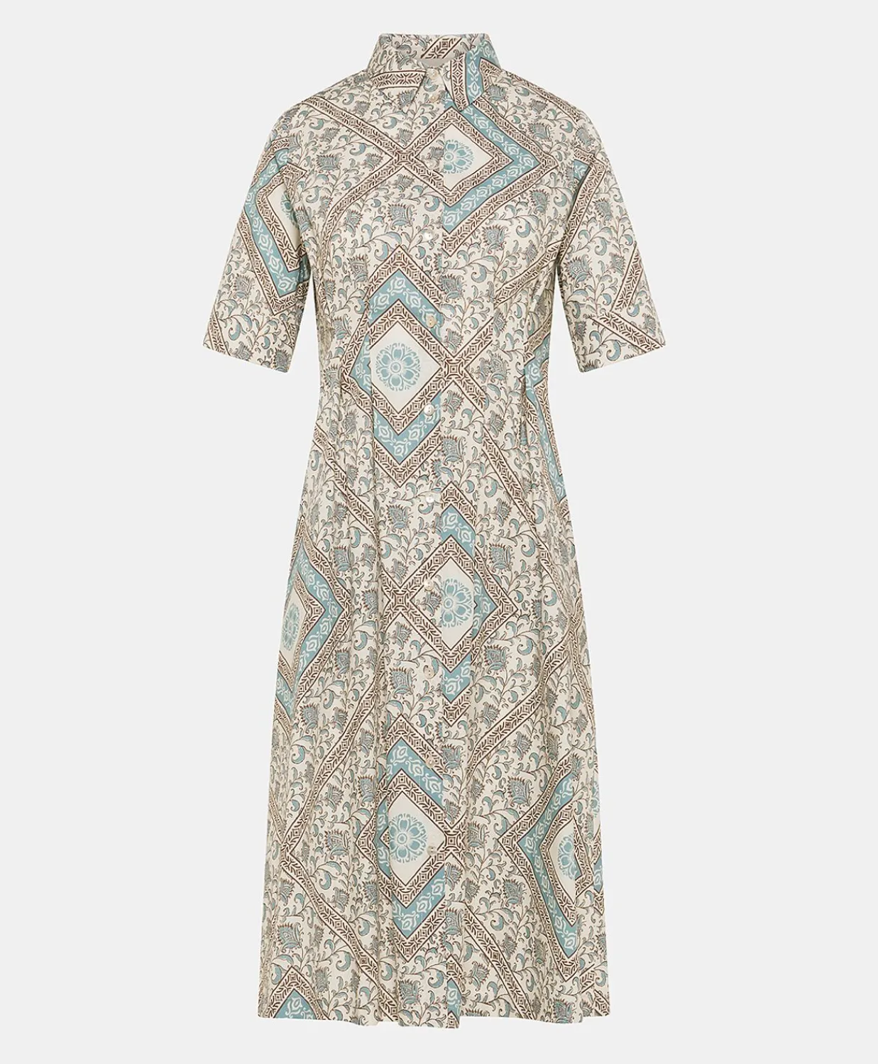 Donne Momonì Vestiti-Vestito Ilaria In Popeline - Panna/Polveroso