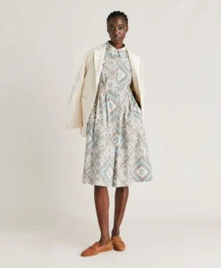 Donne Momonì Vestiti-Vestito Ilaria In Popeline - Panna/Polveroso