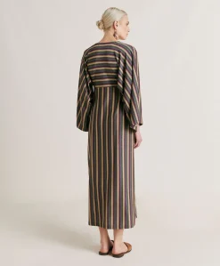 Donne Momonì Vestiti-Vestito Margarida In Jersey Lurex A Righe - Multicolor Verde